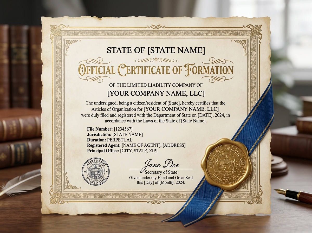 Certificate of Formation - Limited Liability Company